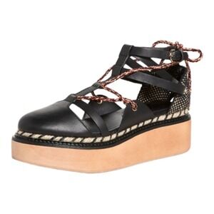 Ulla Johnson Salinas Twisted Rope Leather Flatform Platform NWOT $490